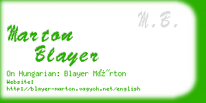 marton blayer business card